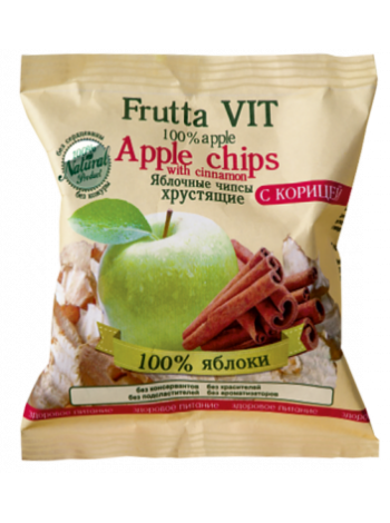 Яблочные чипсы хрустящие с корицей Frutta Vit 35г*15